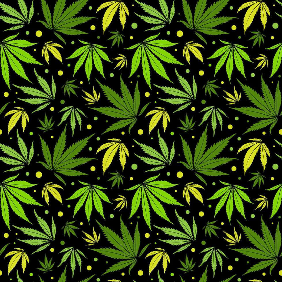 cannabis leaf, seamless pattern, vibrant green, SD Desktop Wallpaper