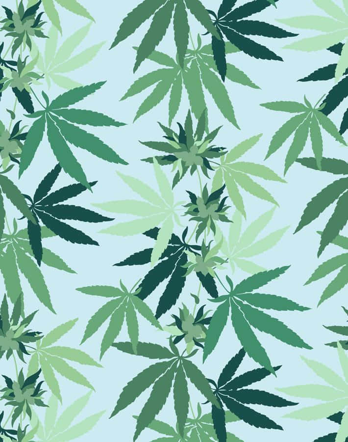 cannabis leaf patterns, digital art, varying shades of green, SD Phone Wallpaper
