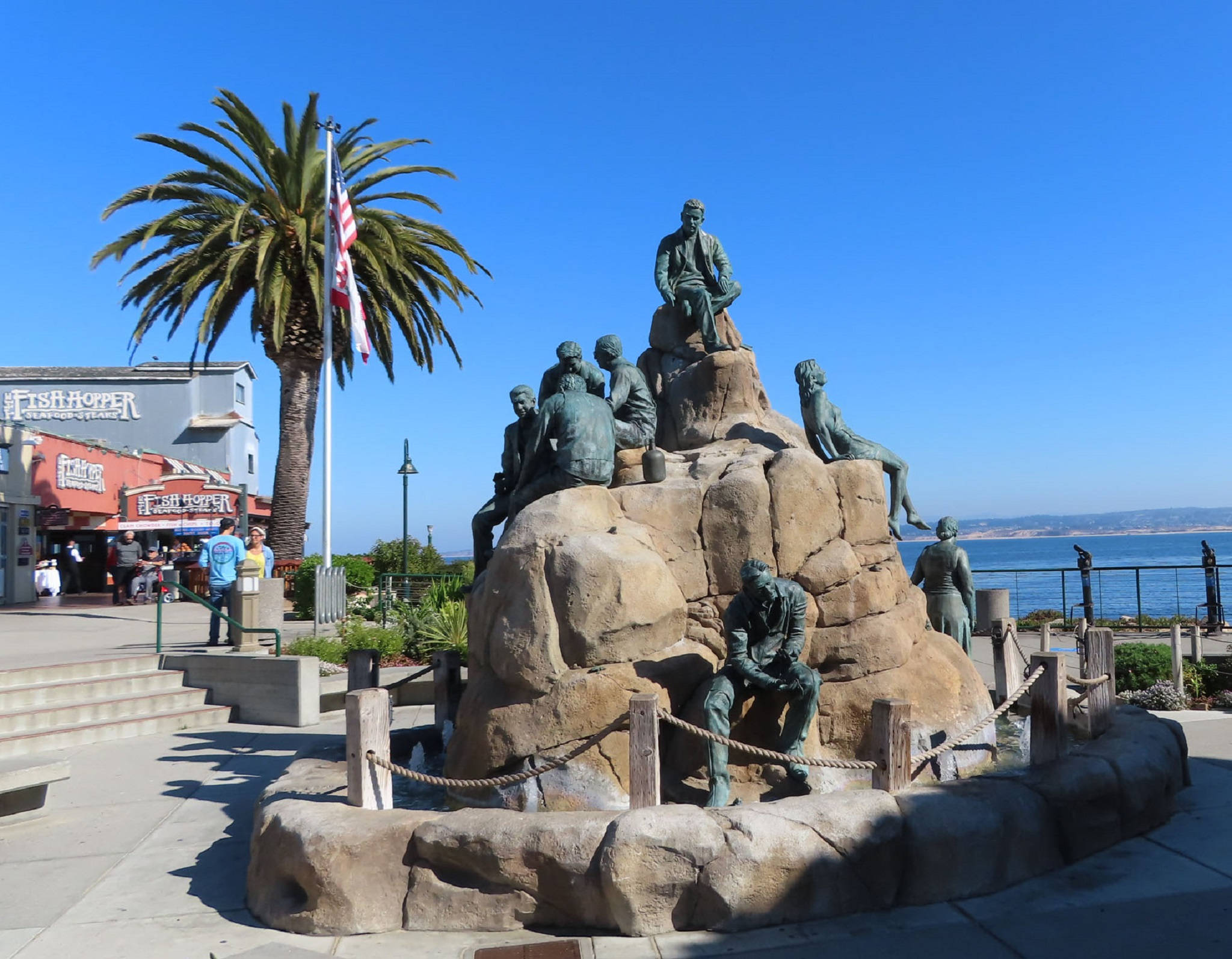 Cannery Row, monument, blue sky, Full HD Desktop Wallpaper
