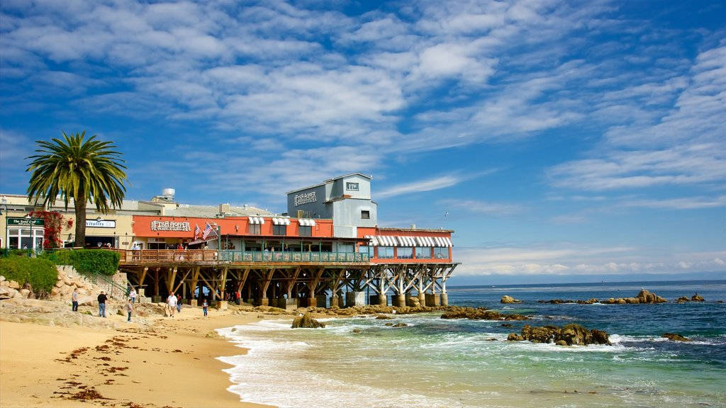 Cannery Row, beach view, wooden stilts, SD Desktop Wallpaper
