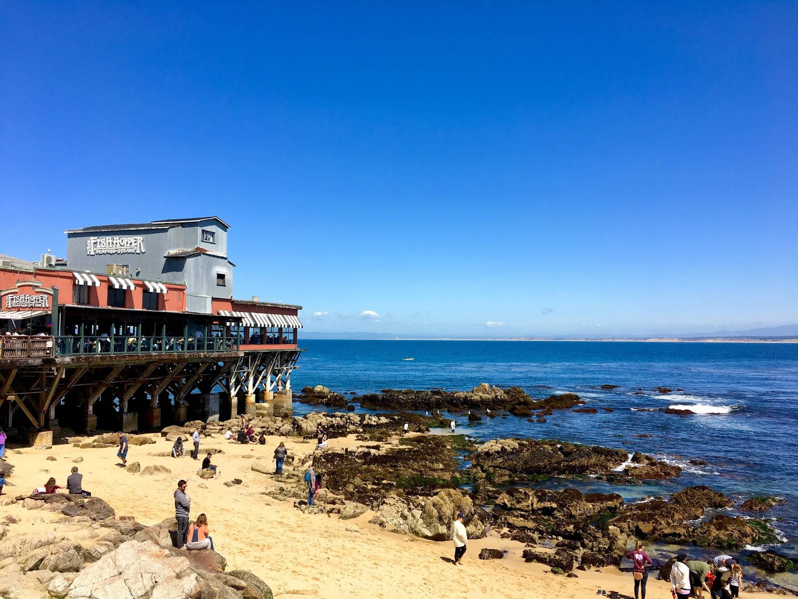 Cannery Row, beach, wooden pier restaurant, HD Desktop Wallpaper