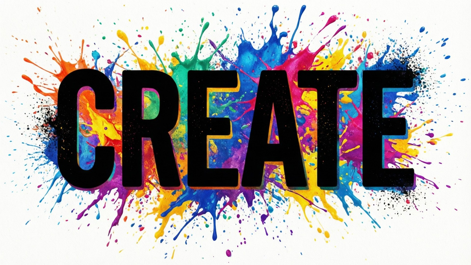 CREATE, black, rainbow hues, Full HD Desktop Wallpaper