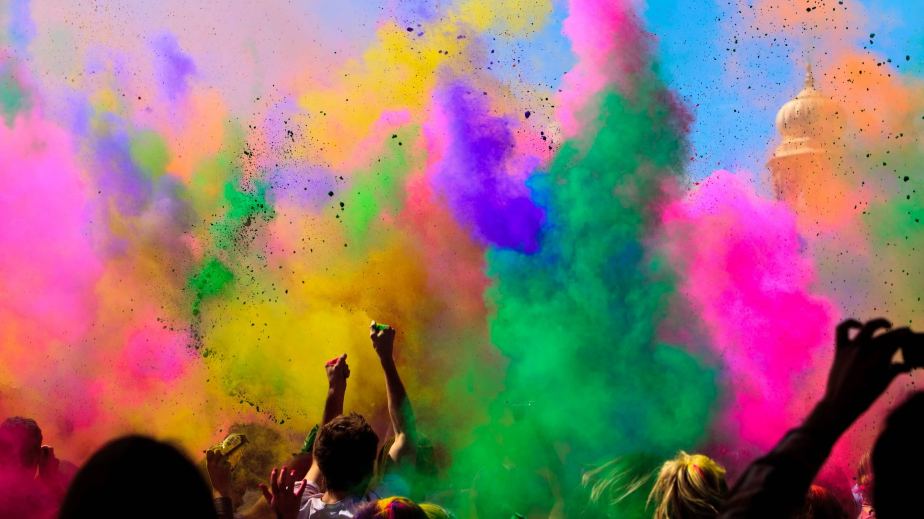 Canva, colored smoke bombs, kaleidoscope of colors, 4K Desktop Wallpaper