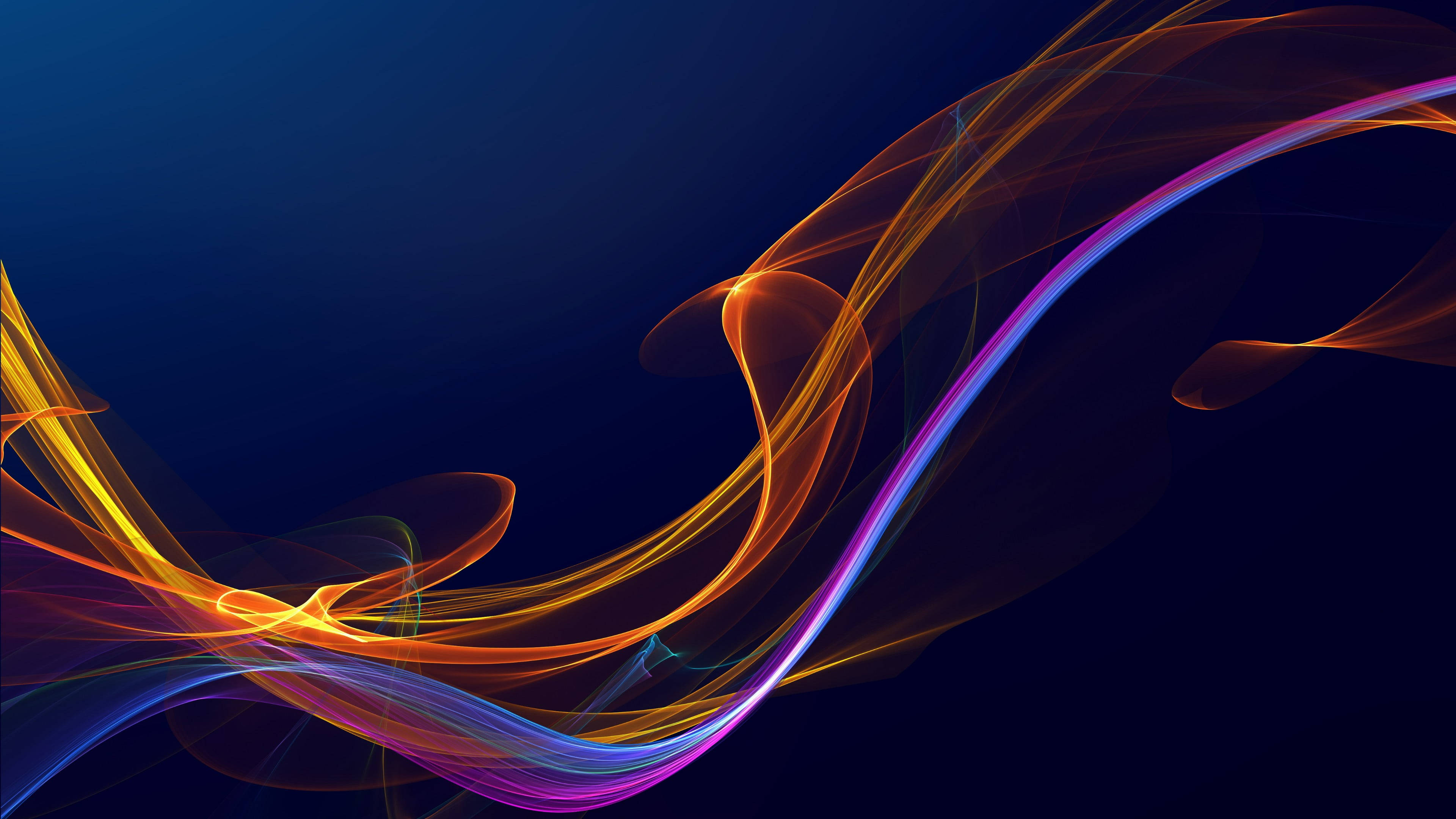 Canva, light strokes, neon ribbons, 4K Desktop Wallpaper