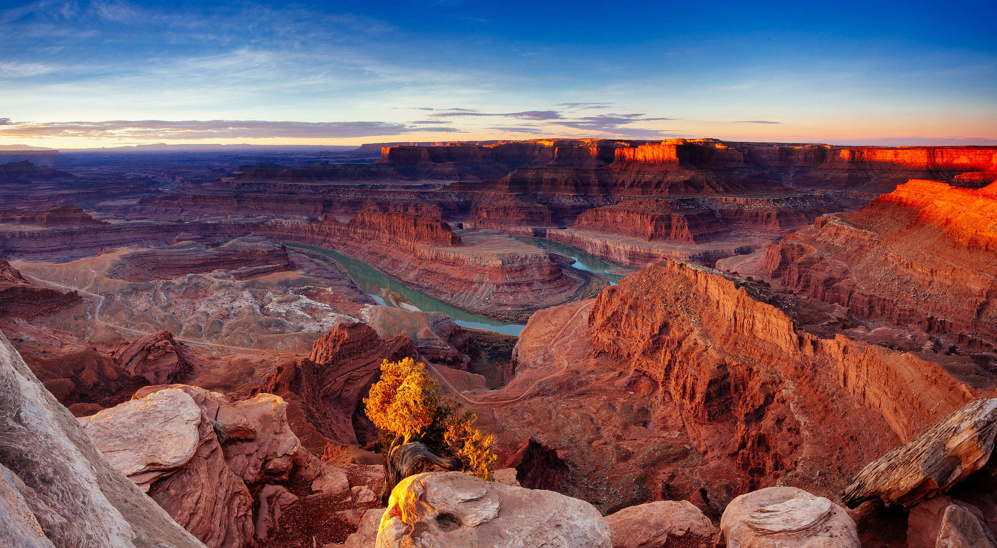 Canyonlands National Park, sunset, vast canyon, Full HD Desktop Wallpaper