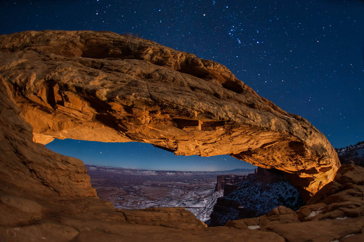 Canyonlands National Park, evening sky, stone arch, SD Desktop Wallpaper