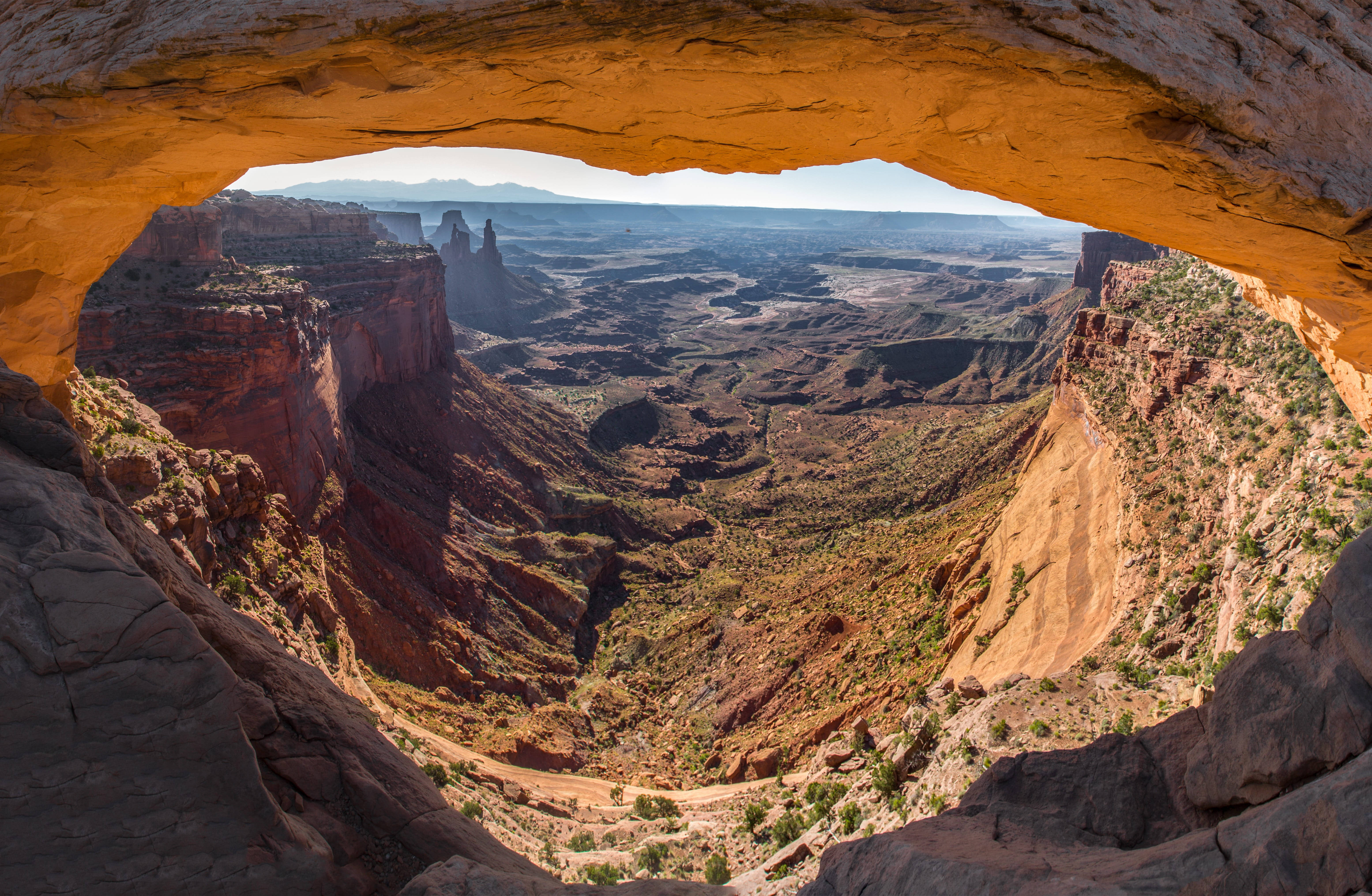 Canyonlands National Park, orange sandstone arch, vast desert canyon, 5K Desktop Wallpaper
