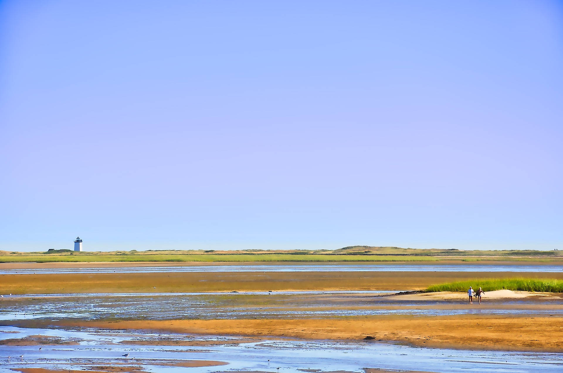 Cape Cod, low tide, tidal flat, Full HD Desktop Wallpaper