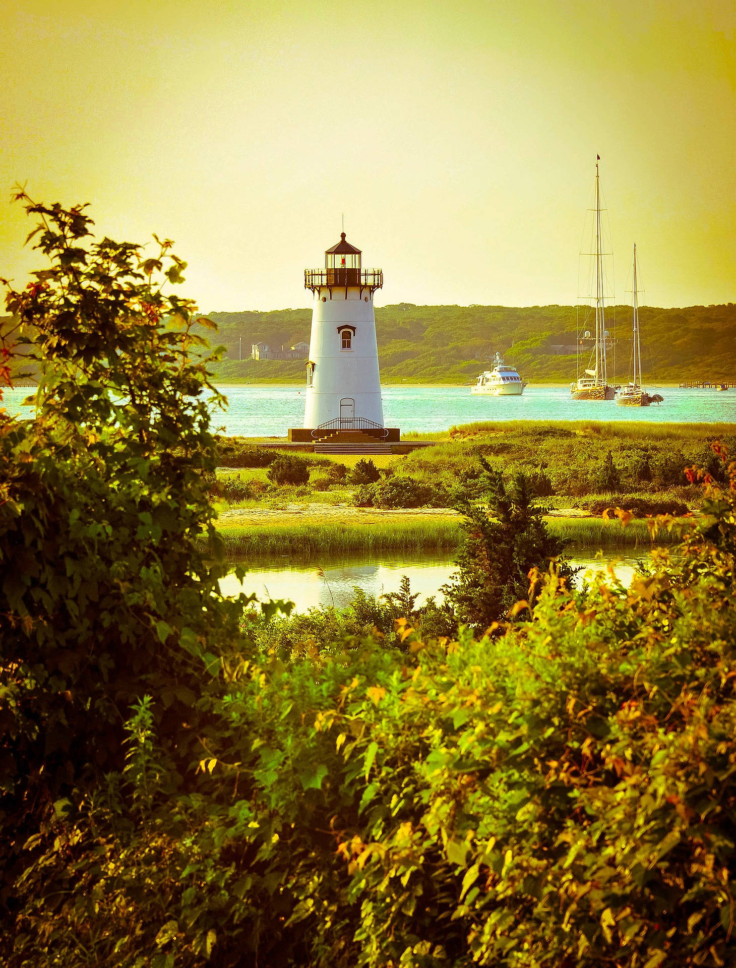 Cape Cod, lighthouse, grass, Full HD Phone Wallpaper