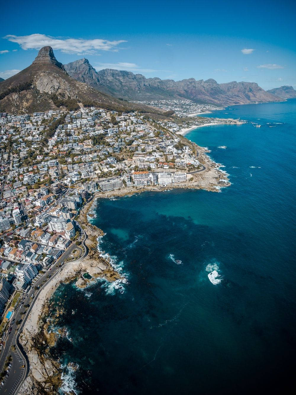 Cape Town, coast of Cape Town, turquoise ocean waters, HD Phone Wallpaper