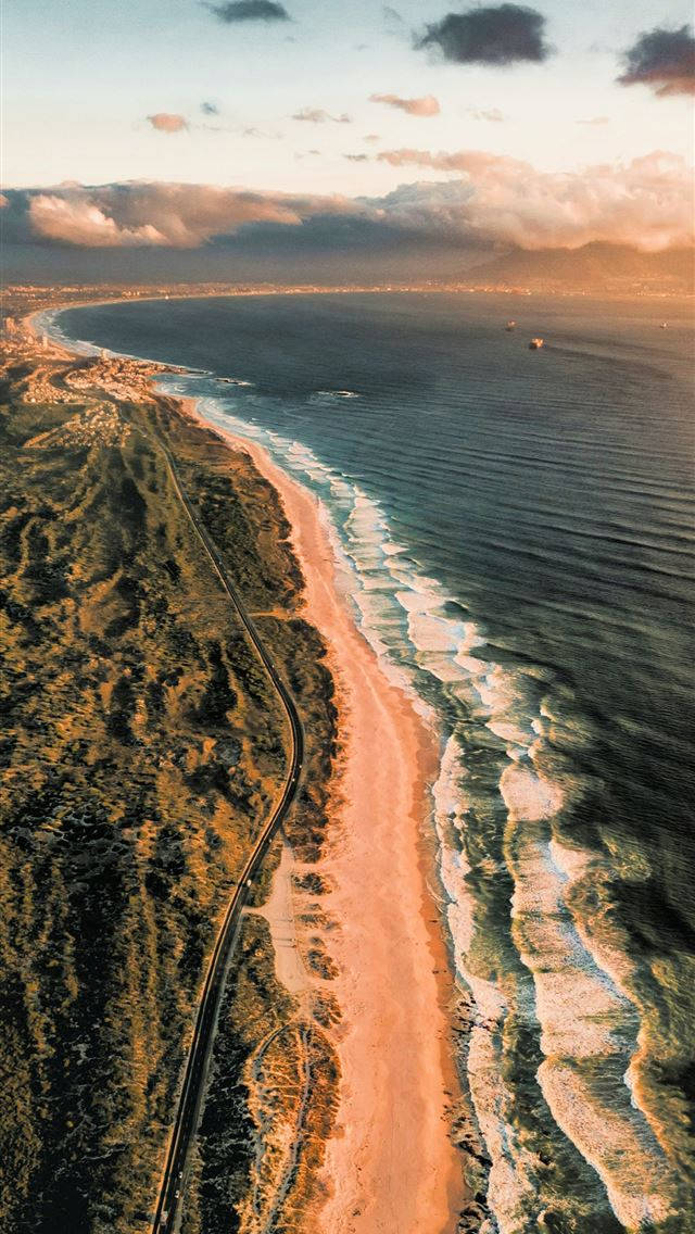 Cape Town, shore line, sunset, SD Phone Wallpaper
