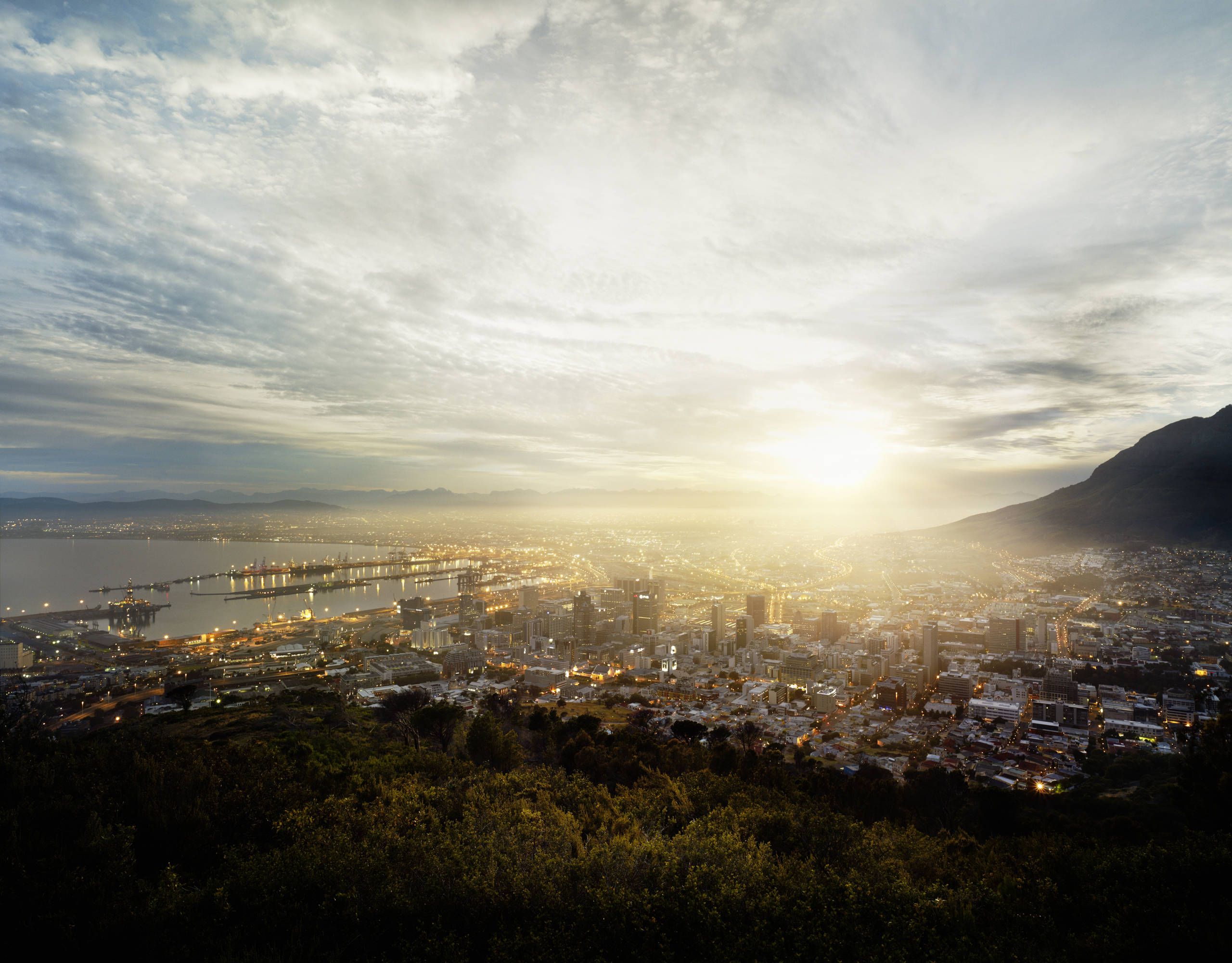 sunrise, Cape Town, coastal city, 2K Desktop Wallpaper