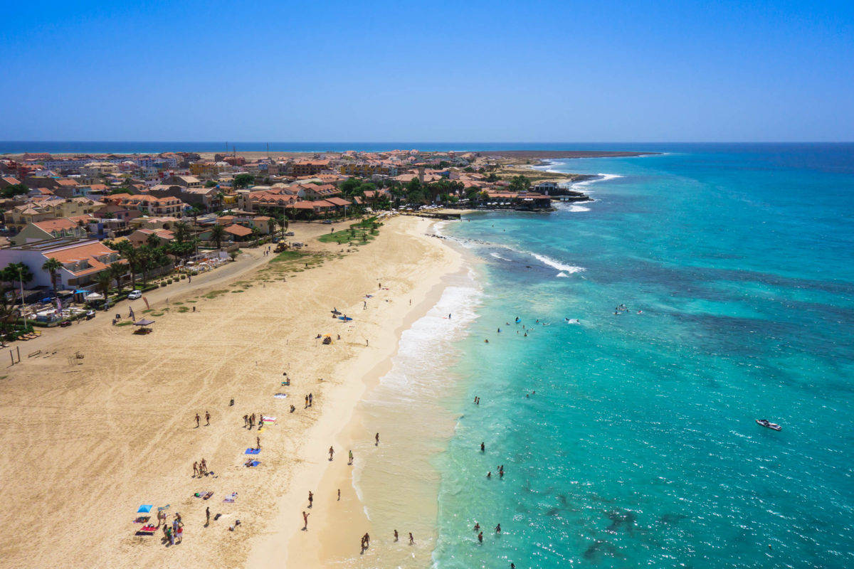 Ocean Green Beach, Cape Verde, turquoise beach, SD Desktop Wallpaper