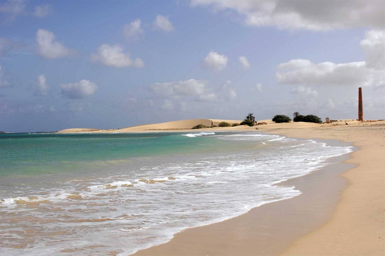 Cape Verde, turquoise waves, golden beach, HD Desktop Wallpaper