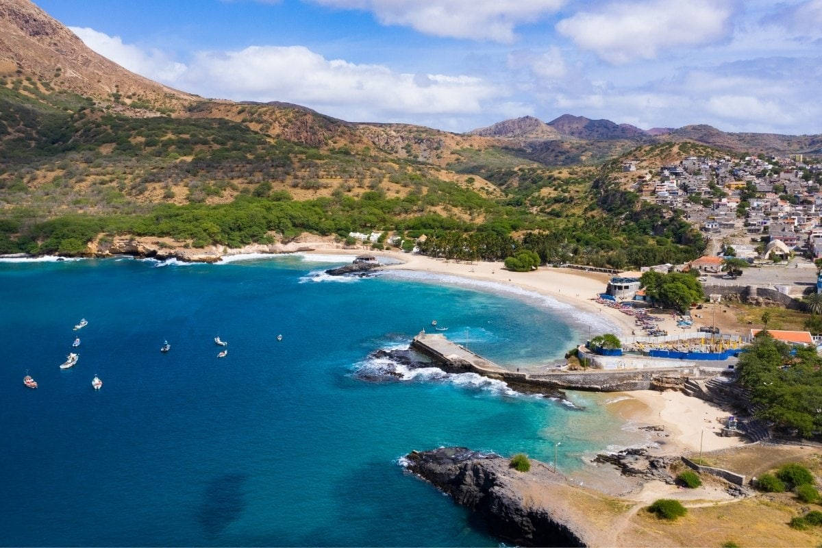 Cape Verde, turquoise bay, white sand beach, SD Desktop Wallpaper