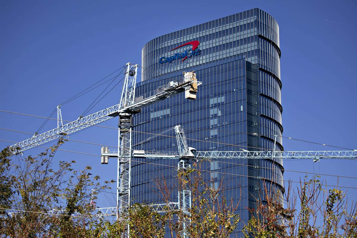 Capital One, logo, building facade, SD Desktop Wallpaper