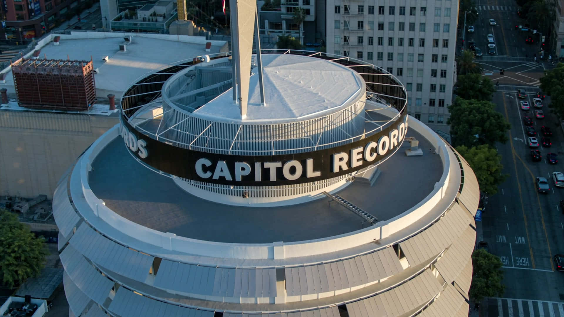 Capitol Records Building, circular design, CAPITOL RECORDS sign, Full HD Desktop Wallpaper
