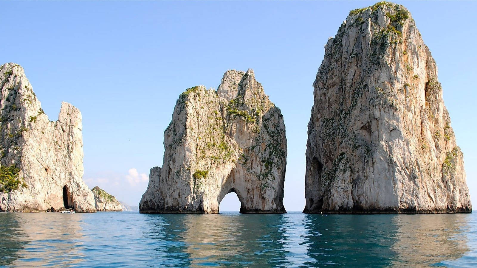 Capri Italy, rock arch, sea, HD Desktop Wallpaper