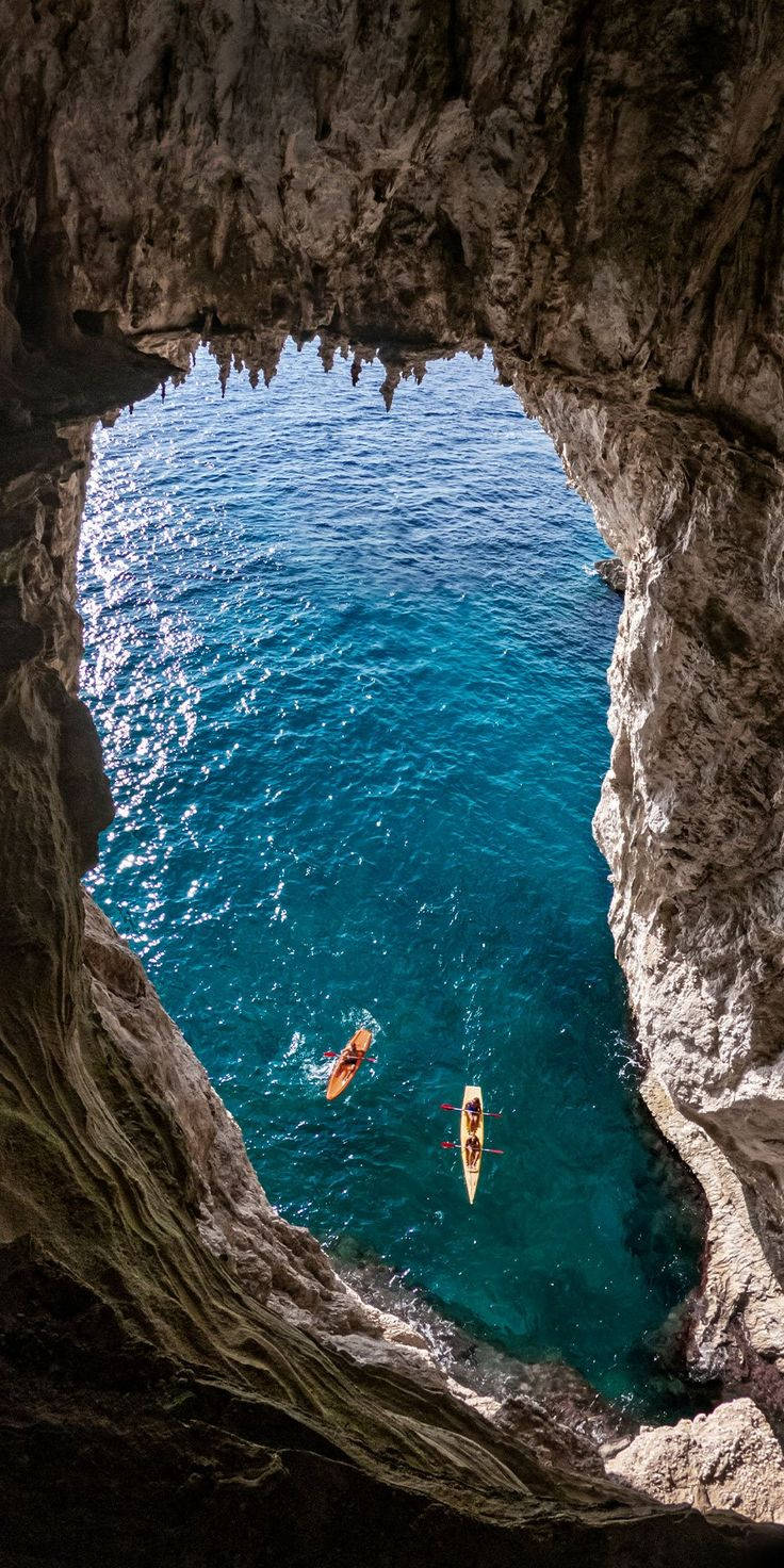 Capri, turquoise sea, natural rock archway, HD Phone Wallpaper
