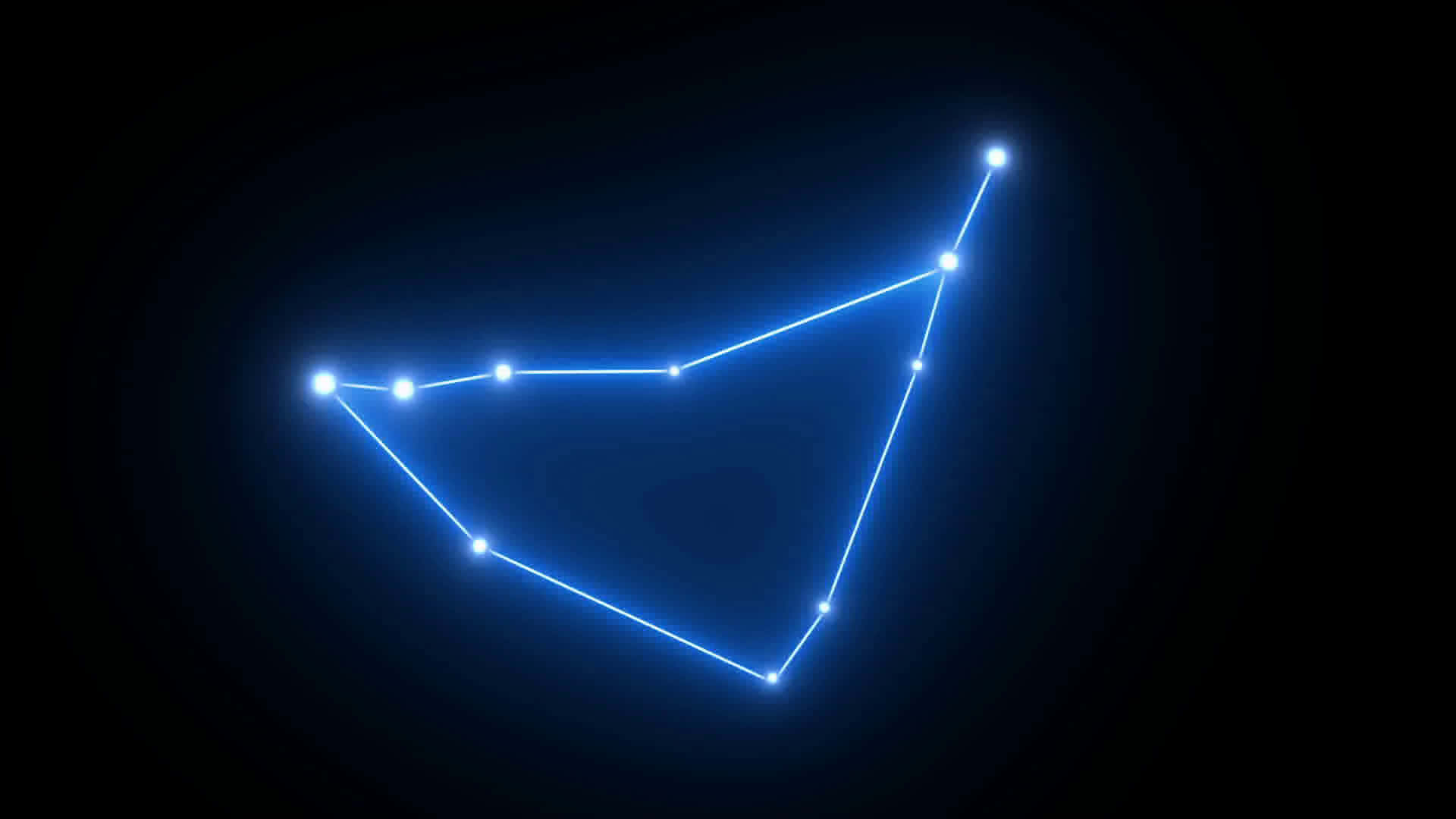 Capricorn Sky Map Aesthetic, glowing blue constellation, boat, Full HD Desktop Wallpaper