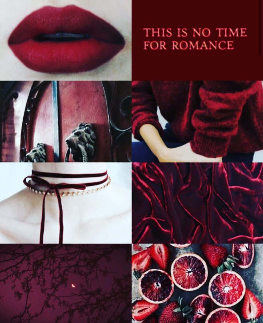 Capricorn Aesthetic, deep red lips, velvet fabric, SD Phone Wallpaper