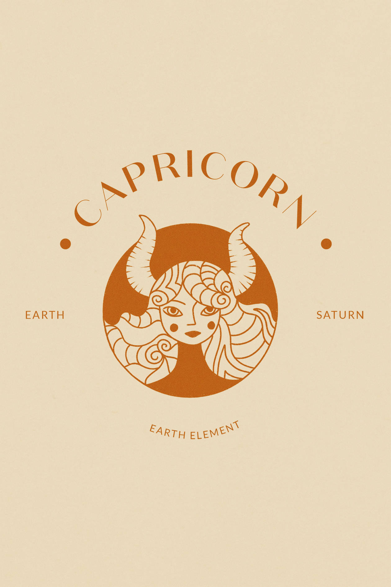 Capricorn, horns, swirling patterns, HD Phone Wallpaper