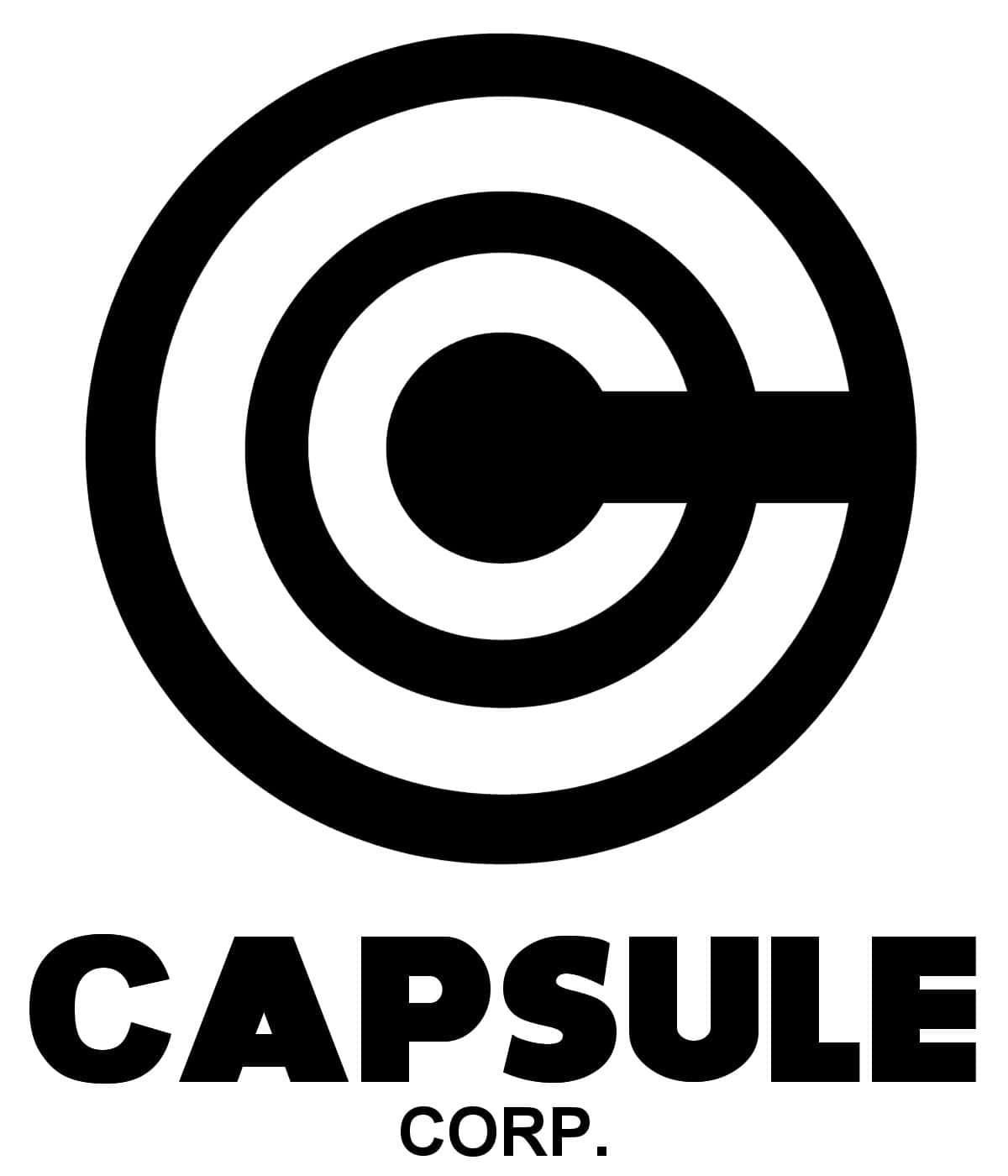 Capsule Corp, black circular logo, concentric rings, HD Phone Wallpaper
