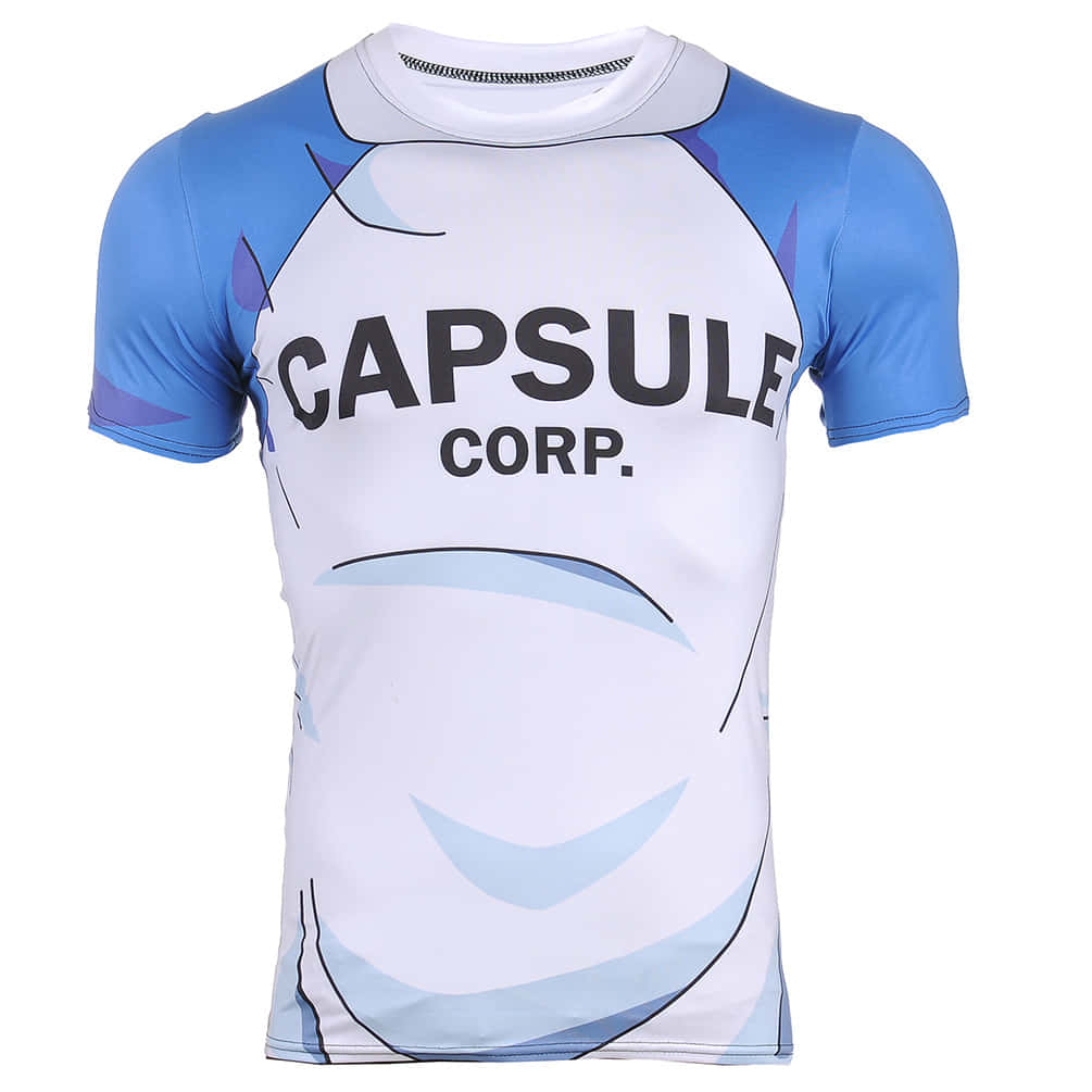 Capsule Corp, white and blue short-sleeved shirt, CAPSULE CORP., SD Desktop Wallpaper