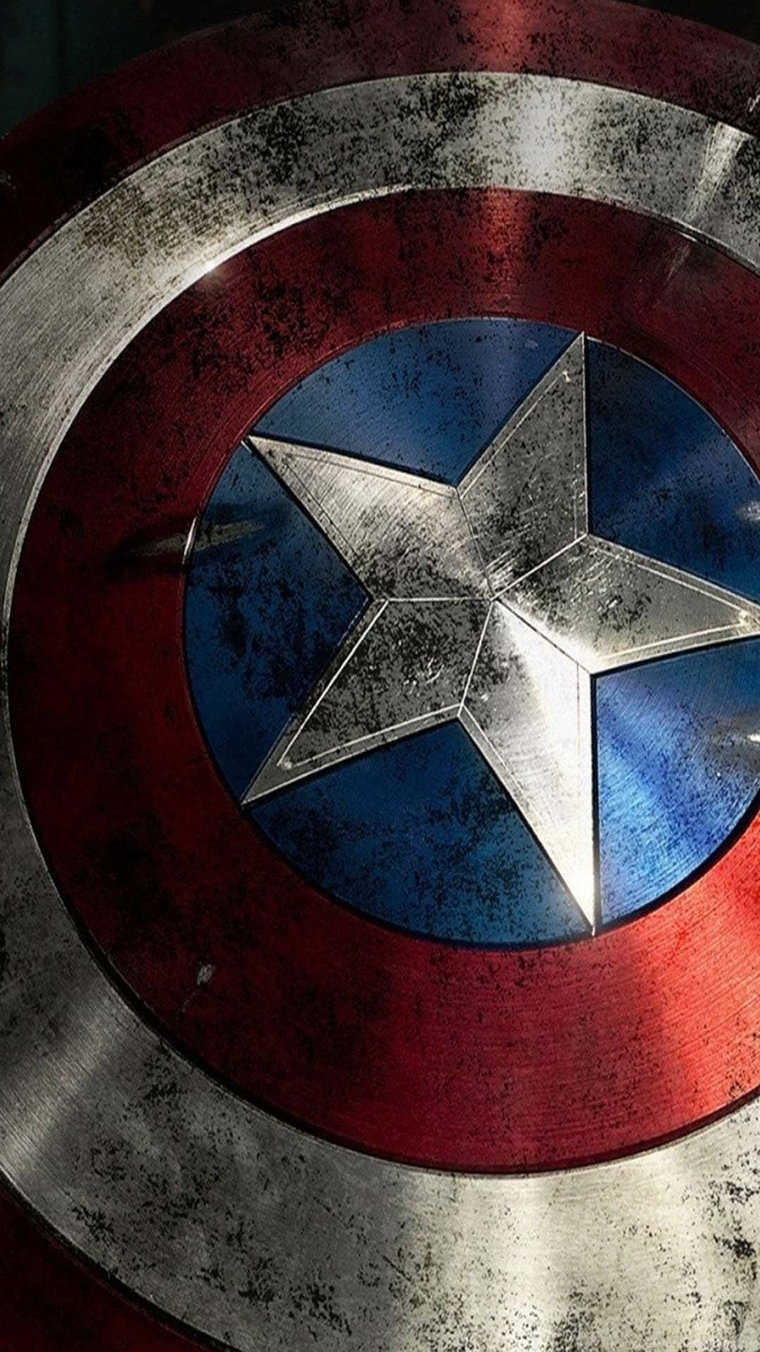 Captain America, shield, red white and blue star design, Full HD Phone Wallpaper