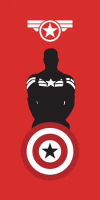 Captain America Android, black, red background, SD Phone Wallpaper