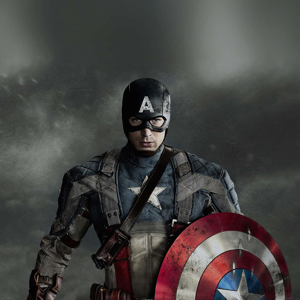 Captain America, android friend, iconic shield, SD Desktop Wallpaper