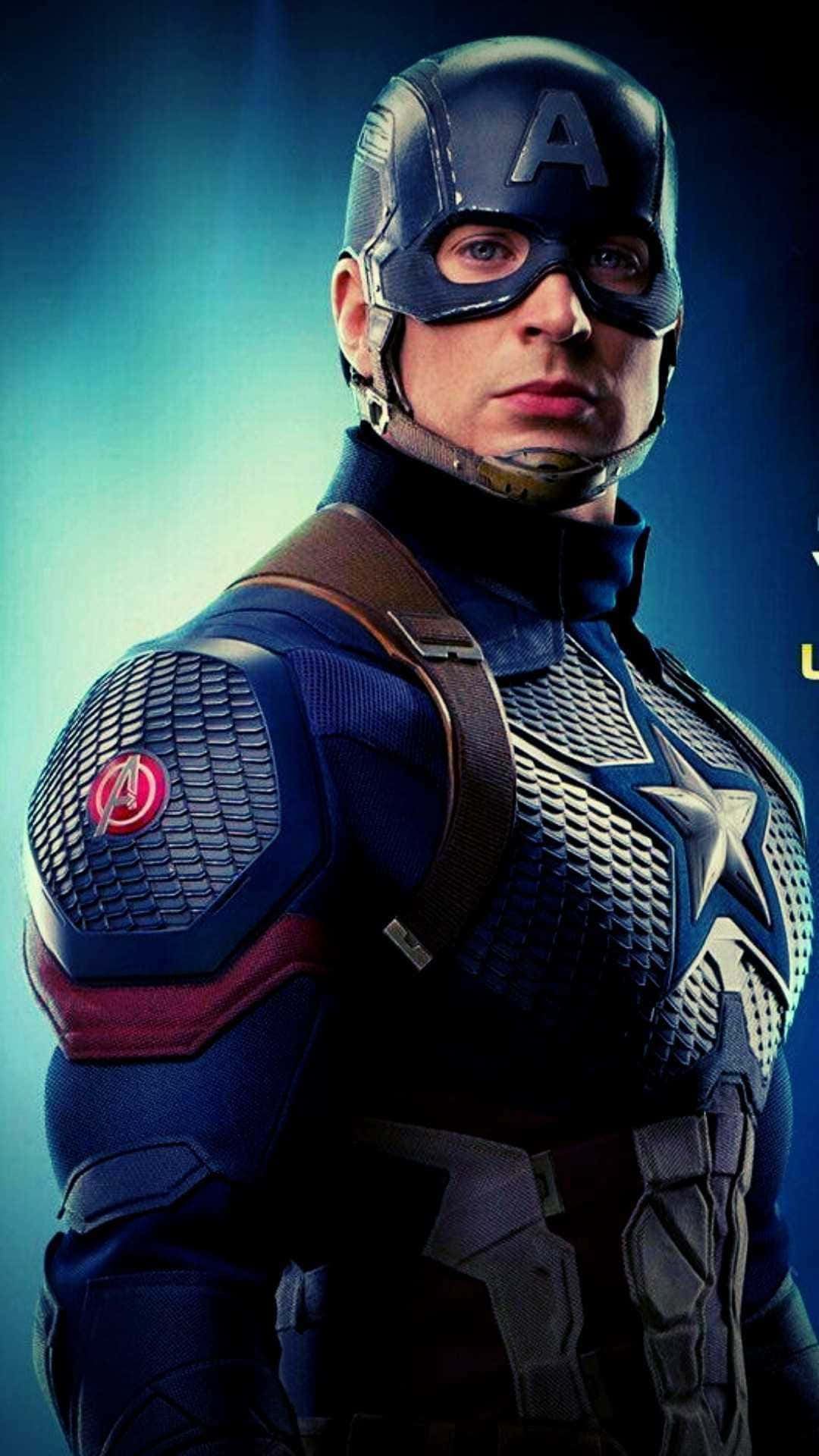 Captain America Android, blue star-spangled suit, red accents, Full HD Phone Wallpaper