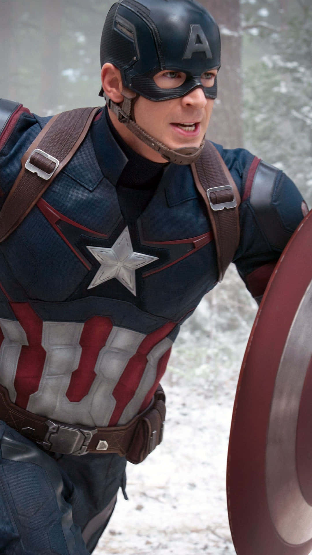 Captain America, red white and blue suit, shield, Full HD Phone Wallpaper