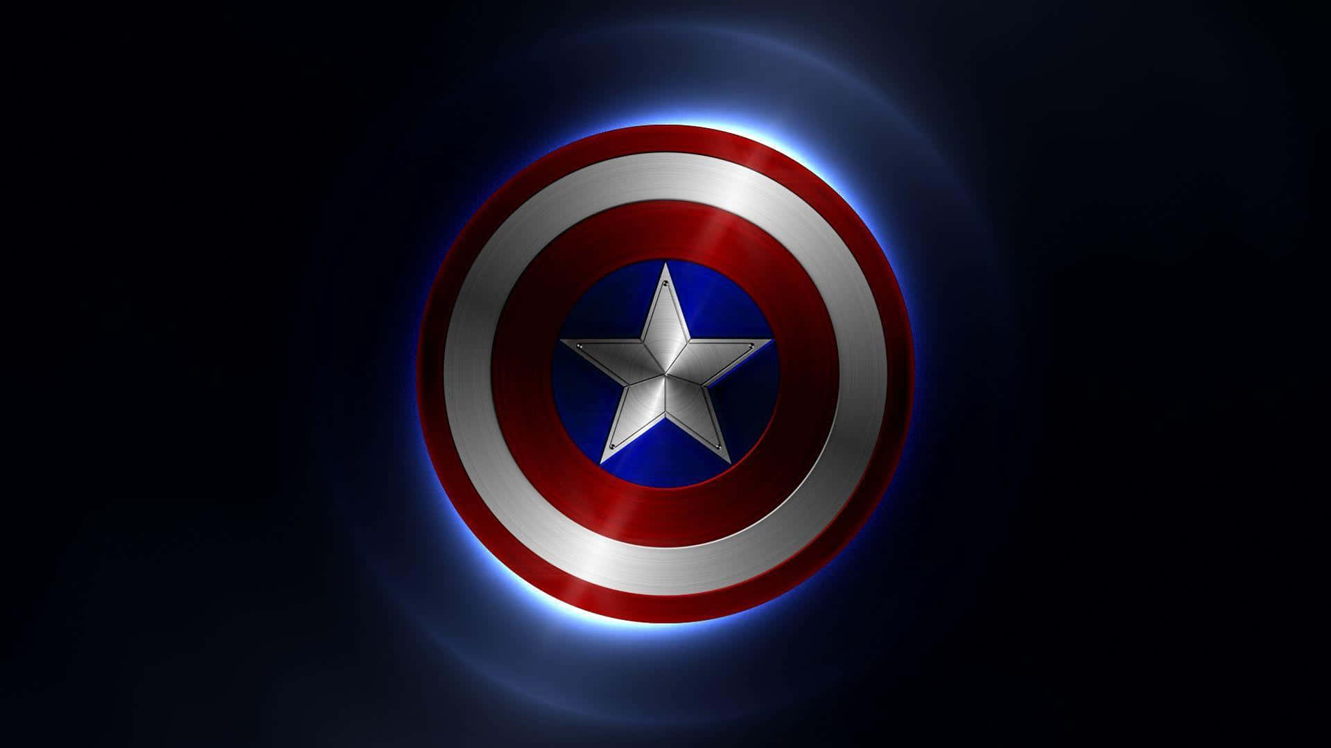 Captain America, shield, blue light, Full HD Desktop Wallpaper