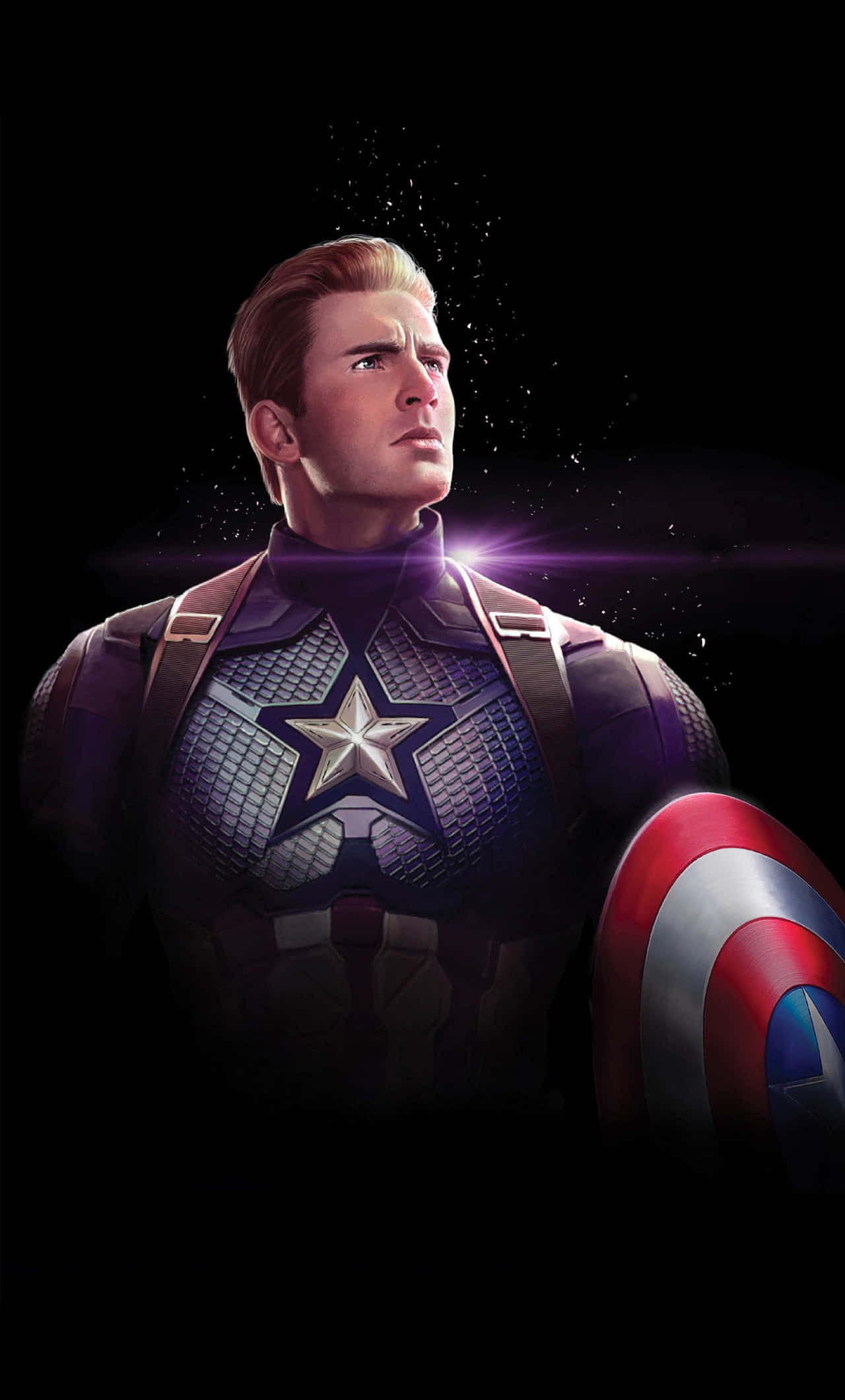 Captain America, shield, glowing star, Full HD Phone Wallpaper