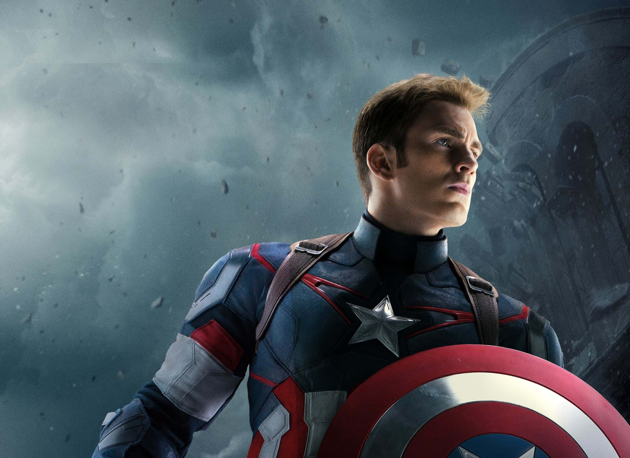 Captain America, red white and blue suit, shield, Full HD Desktop Wallpaper