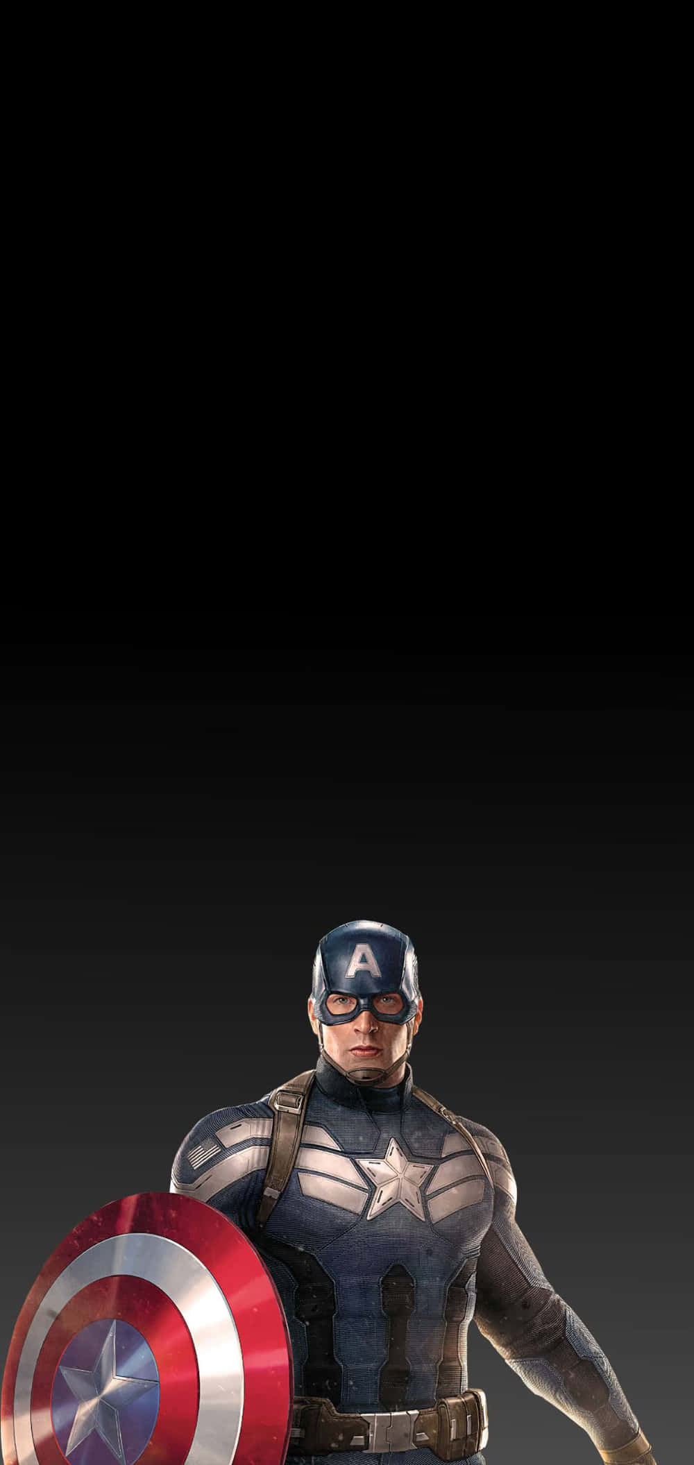Captain America, iconic shield, dark gradient background, Full HD Phone Wallpaper