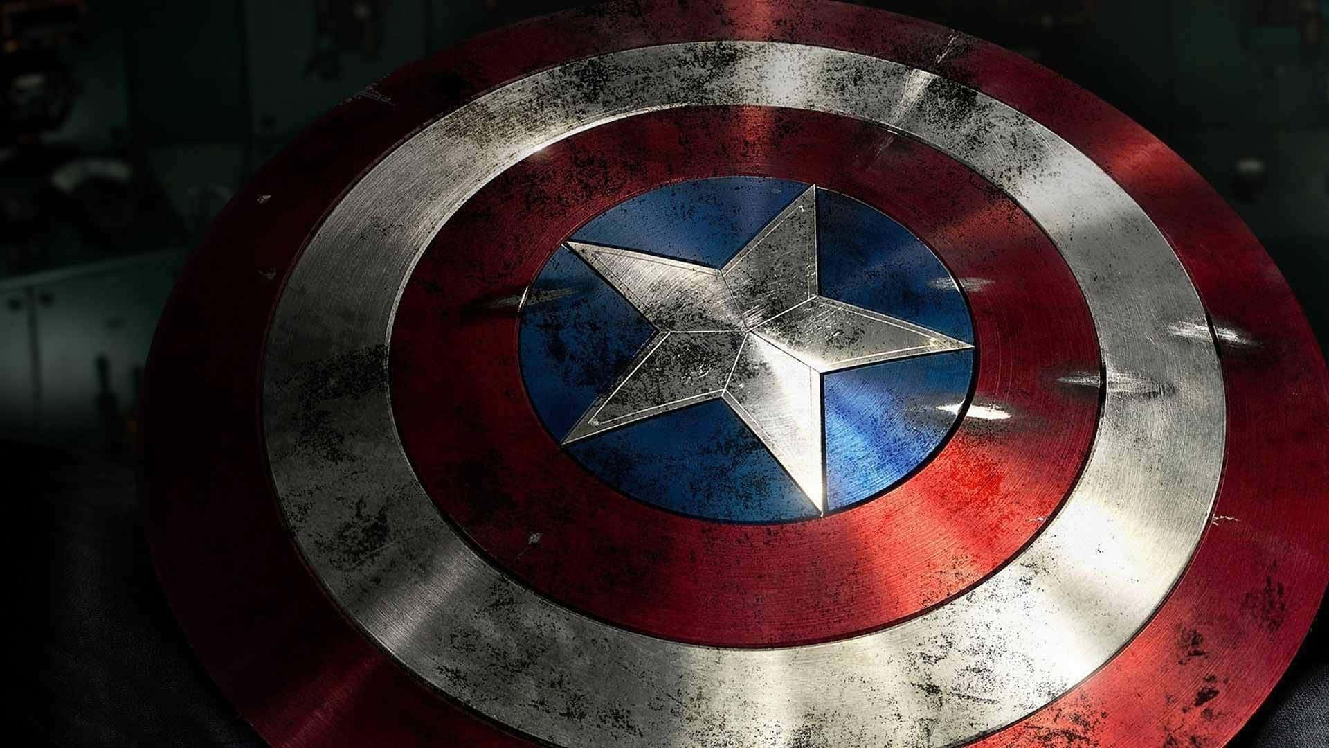 Captain America, shield, red white and blue concentric rings, Full HD Desktop Wallpaper