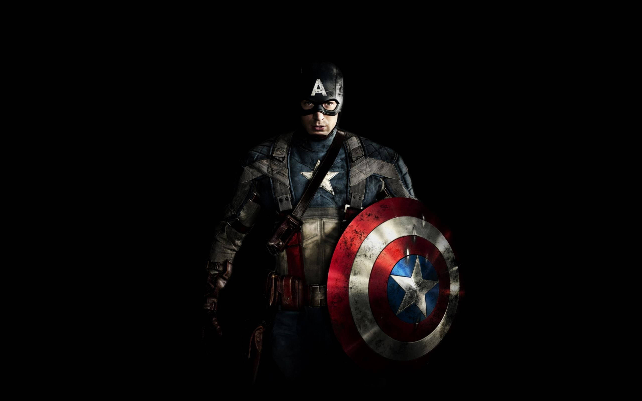 Captain America, iconic shield, dark night, 2K Desktop Wallpaper