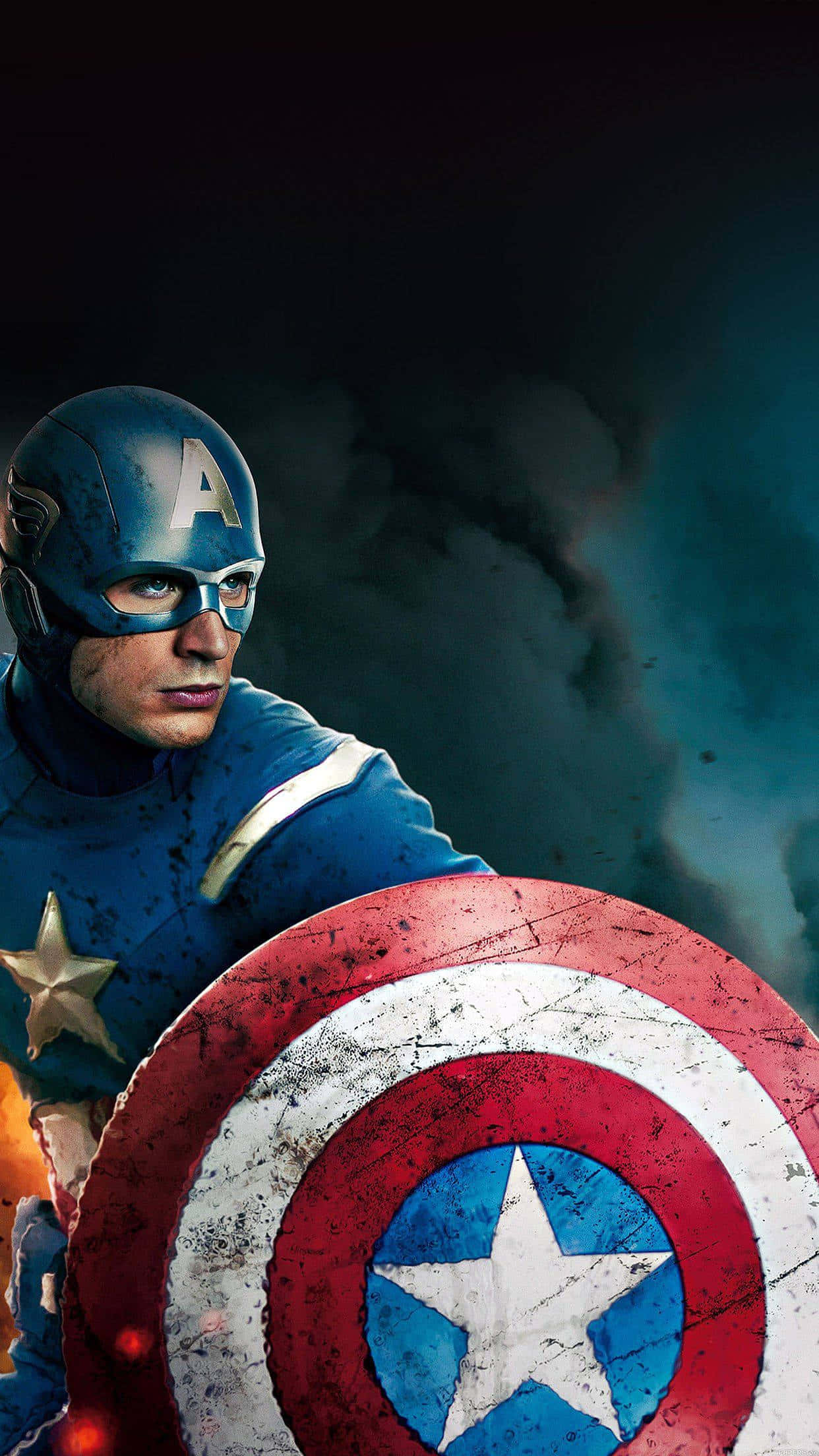 Captain America, android armor, iconic shield, Full HD Phone Wallpaper