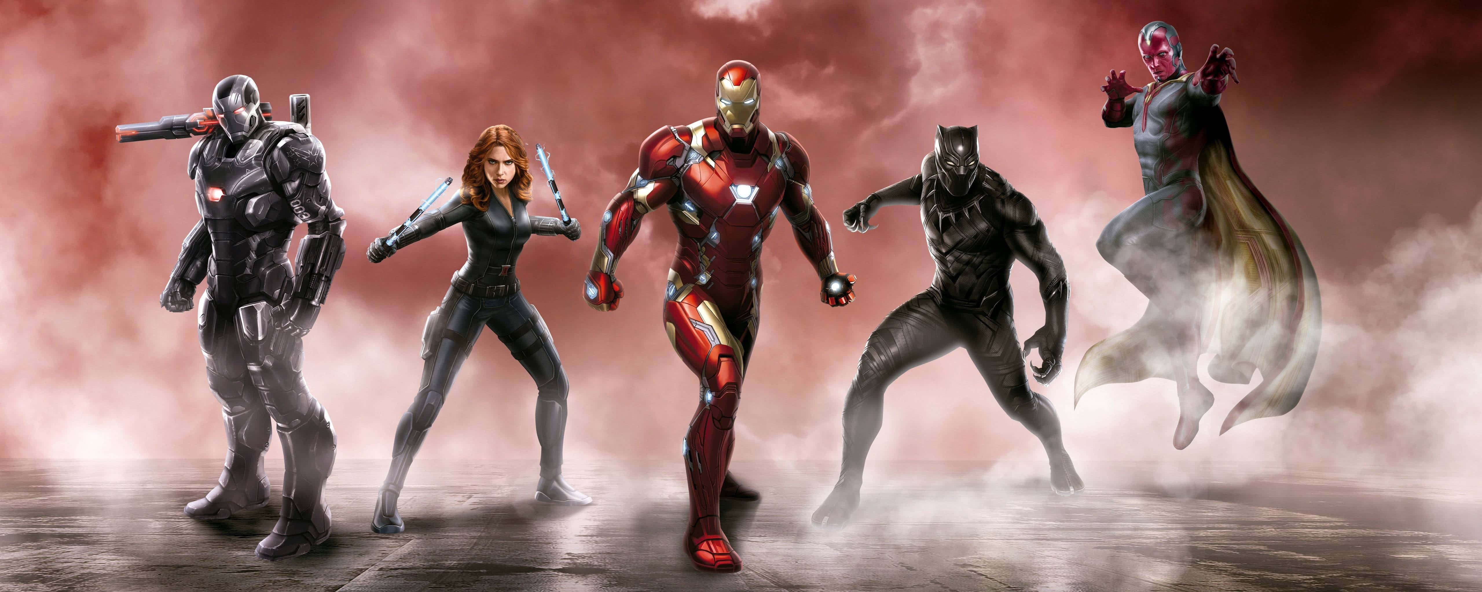 Captain America, Dual Screen, smoky red sky, 5K Desktop Wallpaper