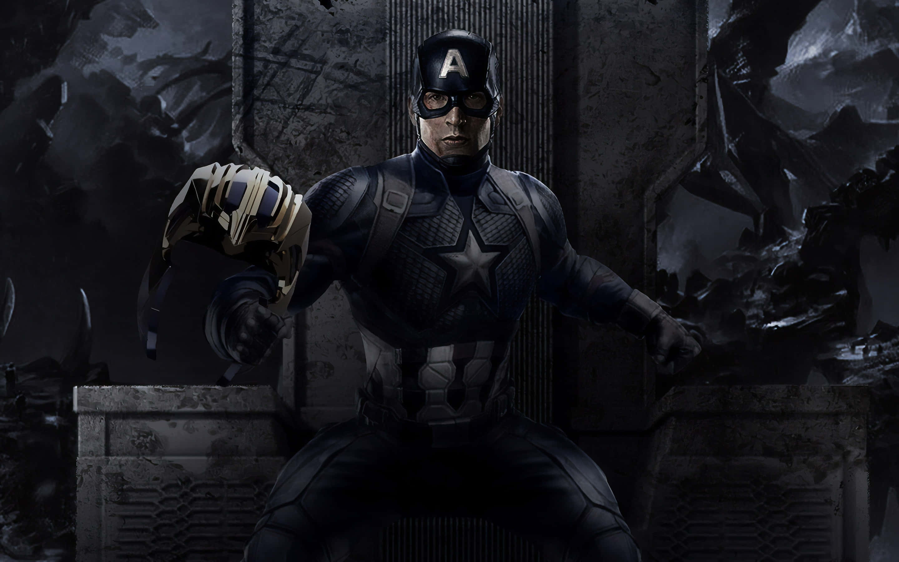 Captain America, Endgame, shield, 2K Desktop Wallpaper