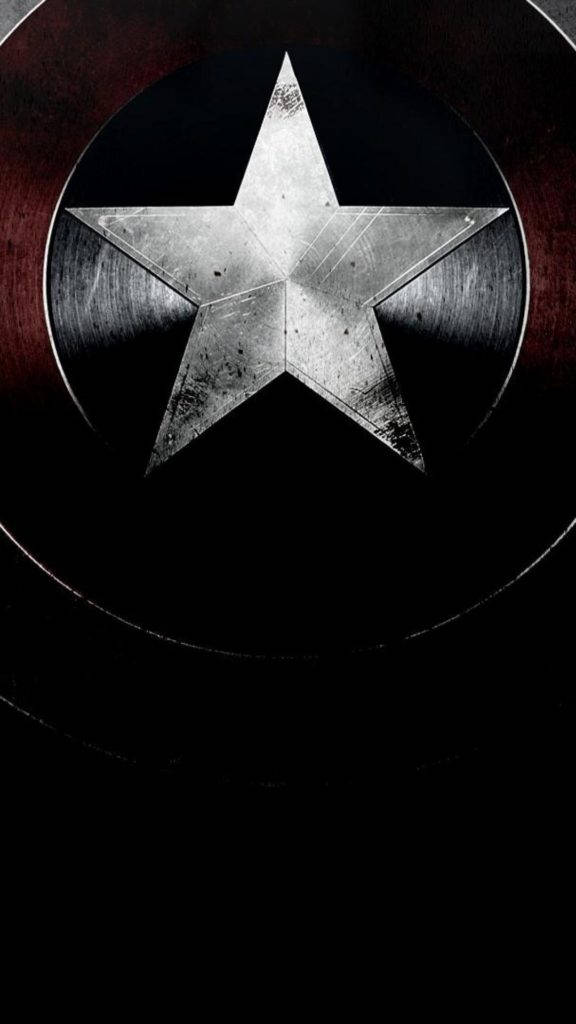 Captain America, star-adorned shield, weathered metal texture, SD Phone Wallpaper