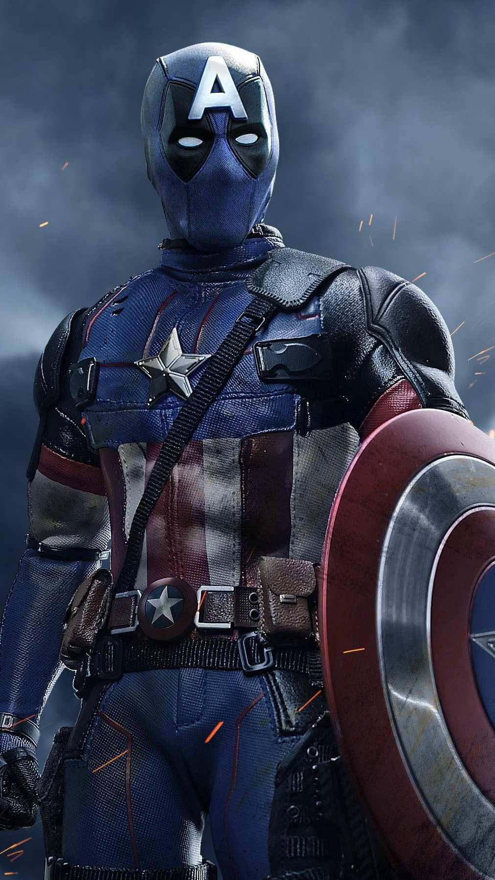 Captain America, iconic shield, gritty stormy environment, HD Phone Wallpaper