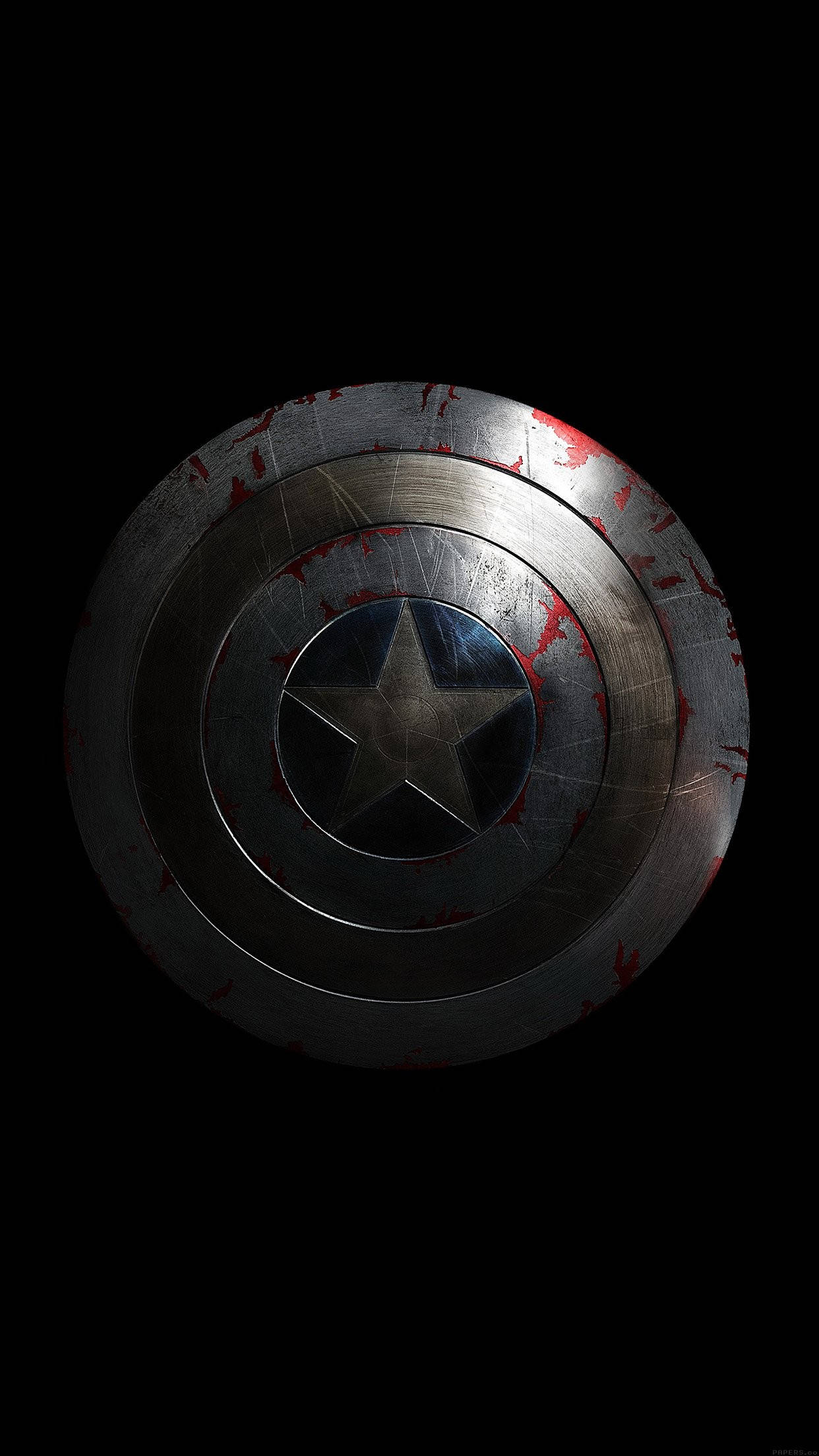 Captain America, shield, red splatters, Full HD Phone Wallpaper