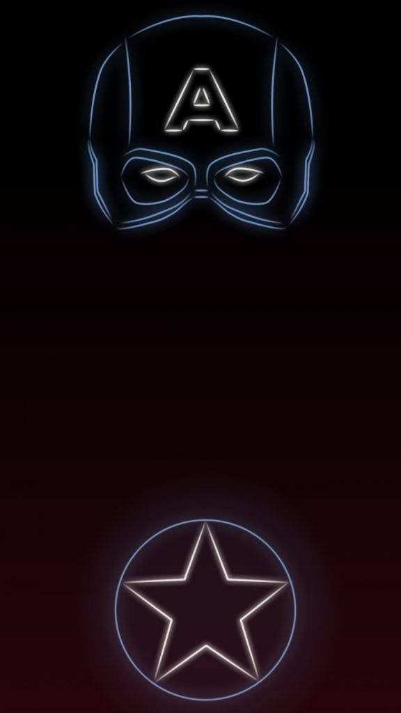 Captain America, neon blue, glowing, SD Phone Wallpaper