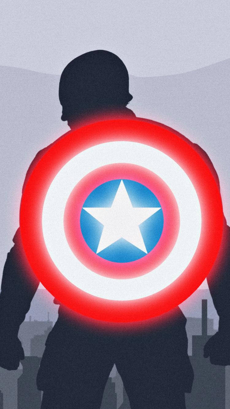 Captain America, glowing shield, city skyline, HD Phone Wallpaper