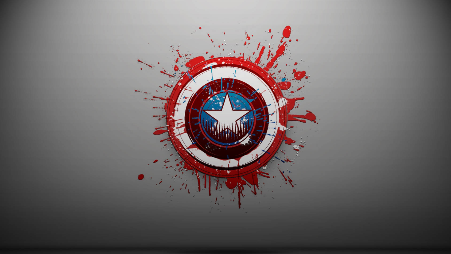 Captain America, shield, paint splatter, Full HD Desktop Wallpaper
