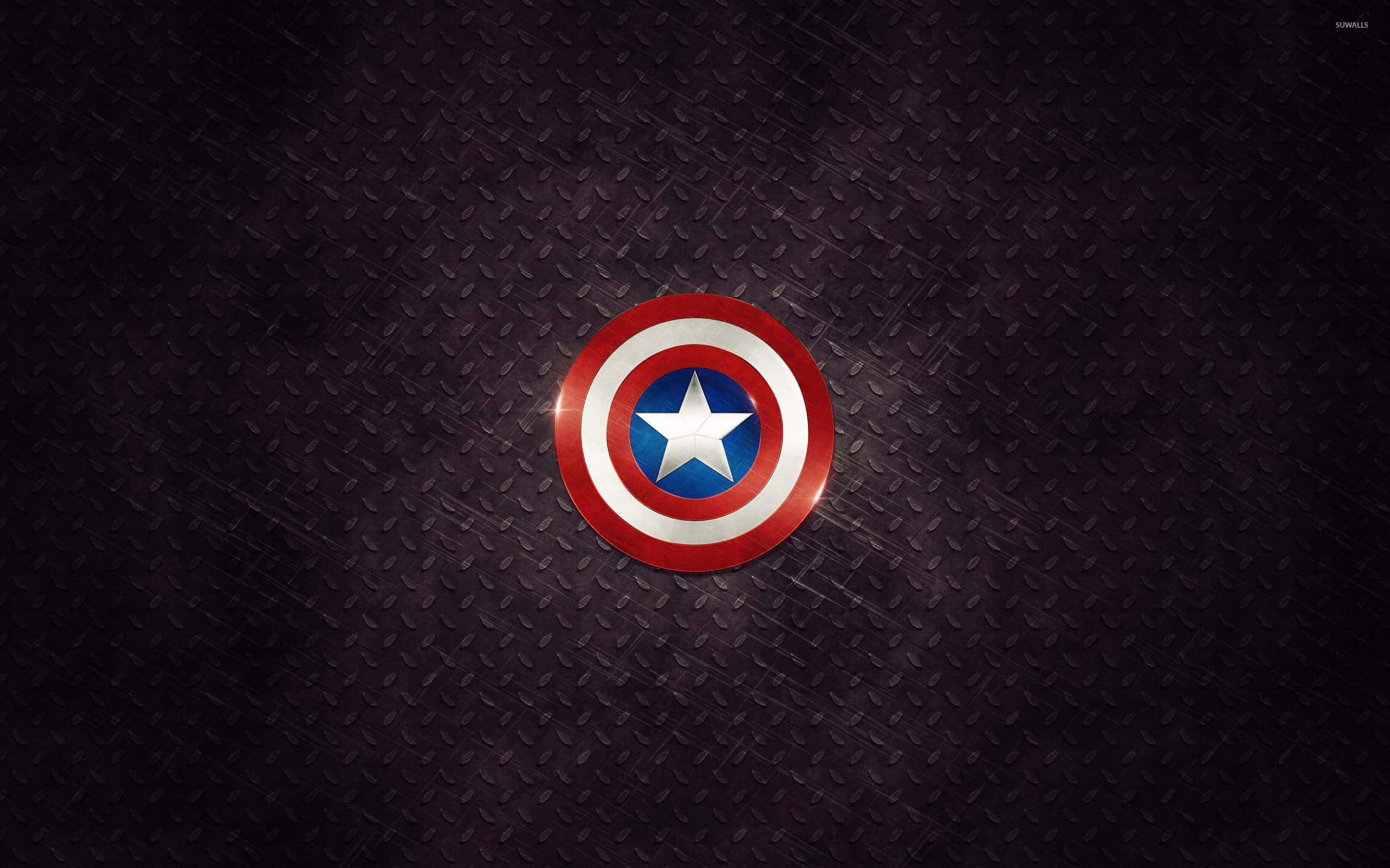 Captain America, iconic shield, metallic highlights, 2K Desktop Wallpaper