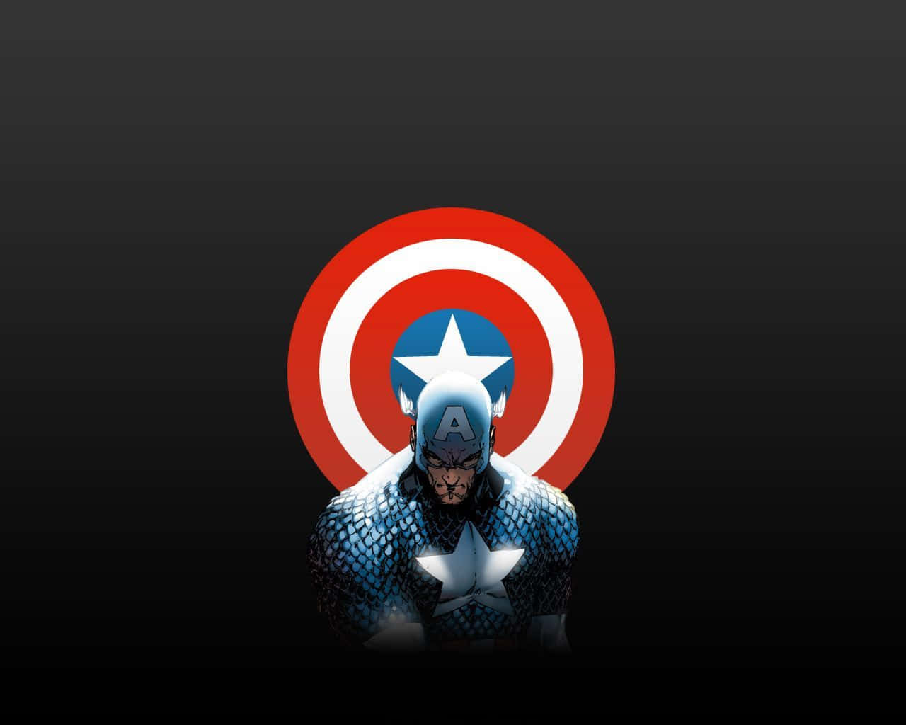 Captain America, iconic shield, dark gradient background, HD Desktop Wallpaper